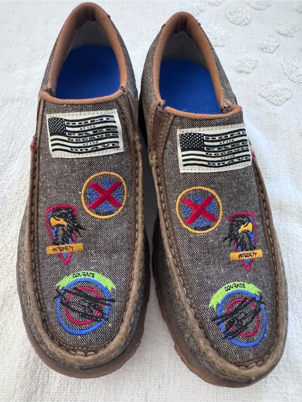Twisted X Casual Shoes EcoTWX MXC0010 Slip on Driving Moc Tweed Patches 11.5
